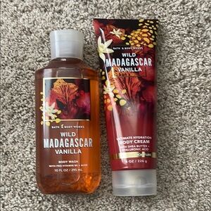 Bath & Body Works Wild Madagascar Vanilla Body Wash and Cream Set